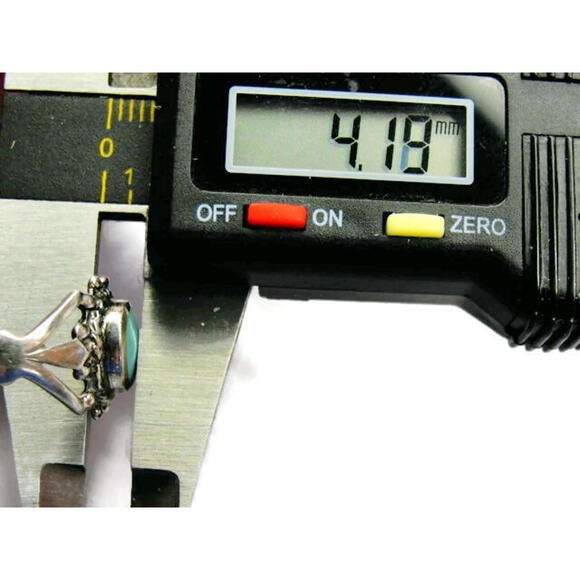 sz 6 3/4 Simulated Turquoise Women Ring Sterling Silver 925 Patina - Picture 9 of 12